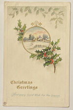Vintage Embossed Postcard, Christmas Greetings, Every Good Wish, Divided Back picture