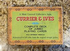 VINTAGE CURRIER & IVES JUMBO PLAYING CARDS  - COMPLETE DECK picture