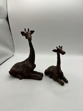 Vintage 1970 Red Mill Mfg Handcrafted Giraffe Mama And Baby Set USA picture