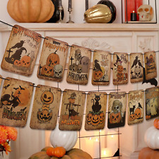 Vintage Halloween Garland Banner, Happy Halloween Holiday Decoration Trick or Tr picture