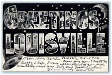 1906 Large Letter Greetings From Louisville Kentucky KY Posted Moon Postcard picture