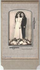 ANTIQUE ART DECO CABINET PHOTO WEDDING BRIDE GROOM EASEL FRAME 9