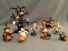 Lot of 8 Midwest Of Cannon Falls Halloween Village Accessories Figurines + Tree picture