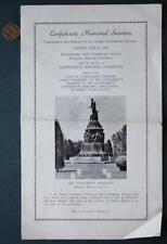1952 Arlington Virginia Civil War Confederate Memorial Service Program SCARCE -- picture