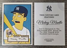 Mickey Mantle Custom Art Simpsons Style Card picture