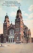 Chicago IL Illinois Holy Trinity Polish Catholic Church 1910s Vtg Postcard B28 picture