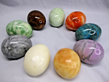 Alabaster Marble Granite Stone Multi Color Easter Eggs 2 1/2