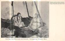 PETOSKY Michigan postcard Emmet County Indians Minnehaha Nokomis women Indian picture