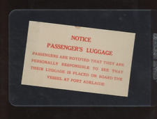 1947 Port Adelaide Passengers Notice Ticket picture
