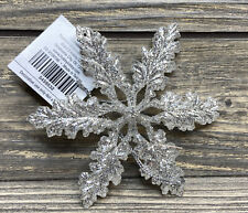 2014 Hobby Lobby Christmas Fashion Ornaments Silver Glitter Snowflake 4” picture