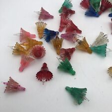 Vtg Xmas Tulip Flower Reflector Petal Replacement String Light Bulbs Lot of 44 picture
