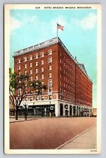 Hotel Wausau in Wausau Wisconsin WI Old Vintage Postcard View 1920s  picture