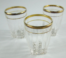 Lot Of 3 Federal Crystal Shot Glasses Gold Rimmed picture