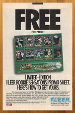 1992 Fleer Rookie Sensations Trading Cards Vintage Print Ad/Poster Baseball Art picture