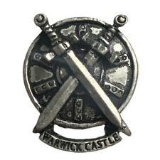 Vintage Warwick Castle England Swords Shield Travel Souvenir Pin picture