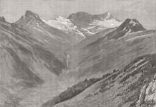 NEW ZEALAND. Mount Earnslaw, South Island, nearly 10, 000 feet high 1887 print picture