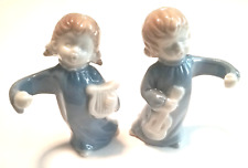 Vtg Pair Colonial Candle Blonde Boy&Girl Musician Figurine Candle Holders Japan picture
