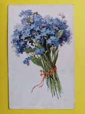 CPA ILLUSTRATION signed DELBLOND bouquet of MYOSOTIS flowers to Paul RAIFFEISEN picture