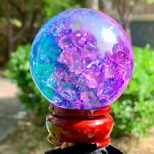 278G  Natural Titanium Rainbow Quartz sphere Crystal ball Healing picture