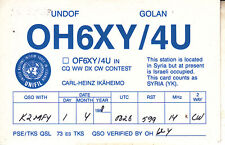 OH6XY/4U QSL Card-United Nations Golan Heights Syria 1988 picture