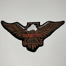 Vintage Harley Davidson Motorcycles Spellout Eagle Patch Iron On 6.75”x3.25” picture