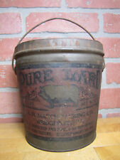A H MARCH PACKING CO BRIDGEPORT PA ORIG OLD PIG HOG PURE LARD ADVERTISING TIN picture