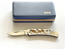Buck 526 Folding Knife Sterling Silver & Gold Limited Edition USA 1995 picture