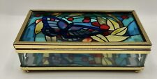 Vintage Butterfly Hand Painted Joan Baker Design Hinged Jewelry Trinket Box picture