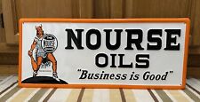 Nourse Brand Oils Metal Sign Garage Service Parts Gas Vintage Style Wall Decor picture