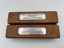 VINTAGE MARTIN-BAKER AIRCRAFT EJECTOR SEAT G SWITCH LOT OF 2 WOOD EMPTY BOX picture