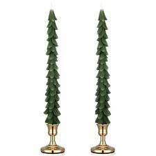 Christmas Tree Candles with Candle Holder Christmas Tree Shaped Taper Candles... picture