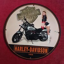 Premium Harley Davidson Motor Cycle Porcelain Enamel Sign. picture