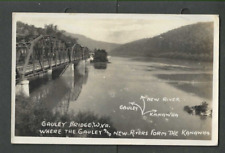 Ca 1924 Real Photo Post Card Gauley Bridge WV Meets New River To Form Kawawha picture