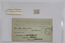 2 - VTG 1882 POST OFFICE RETURN RECEIPT.  Altamente Dakota to New York, NY picture