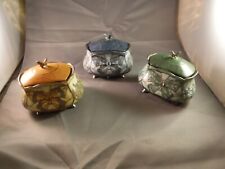 3 Diff. Radiant Wings Heirloom Porcelain Footed Music Box Collection Items 2003 picture