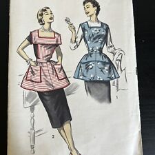 Vintage 1950s Advance 8163 MCM Bib Top Tie Back Aprons Sewing Pattern Large CUT picture