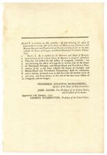 First Congress of the United States signed in type by Geo Washington and John Ad picture