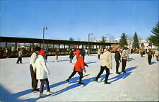 Grossinger's ~ Ice Skating Rink ~ Grossinger NY New York ~ 1950s postcard picture