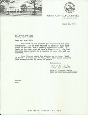 Paul G. Vrakas - Mayor Waukesha WI Original Autograph Signed Letter with Photo picture