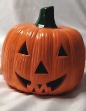 Vintage Halloween Pumpkin Jack O'Lantern Ceramic Candle Holder 6