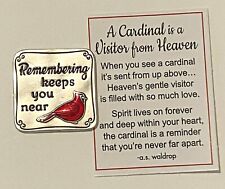 Ganz Cardinal is Visitor From Heaven Charm/Token Remembering Keeps You Near Card picture