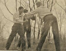 1920 gay? lanky hunky college boys FAKE boxing in the woods rppc found @ ALABAMA picture