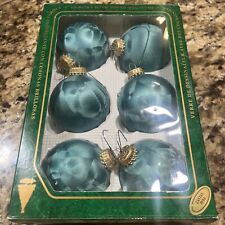 Vintage Krebs Glass ornaments Teal picture