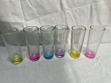 Circleware Assorted Color Bottom 3 Ounce Shot Glasses Lot of 6 picture