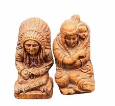 Vintage MPI Native American Indian Carved Salt Pepper Shakers picture