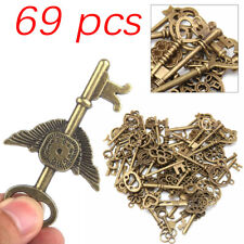 69PCs/Set Antique Vintage Old Look Bronze Ornate Skeleton Keys Lot Necklace AS picture