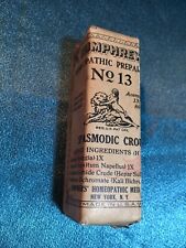 Vintage 1930s HUMPHREY'S HOMEOPATHIC Medicine Bottle #13 - Spasmodic Croup picture