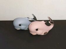 Vintage Cute Blue and Pink Whales Salt & Pepper Shaker. Comes with stoppers. picture