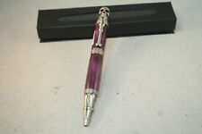 Handmade African Violet (Purple) Skull Pen with Antique Pewter Parts picture