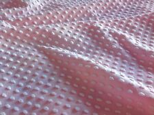 VINTAGE CHENILLE BEDSPREAD FABRIC PINK WITH WHITE OVAL POPS 24